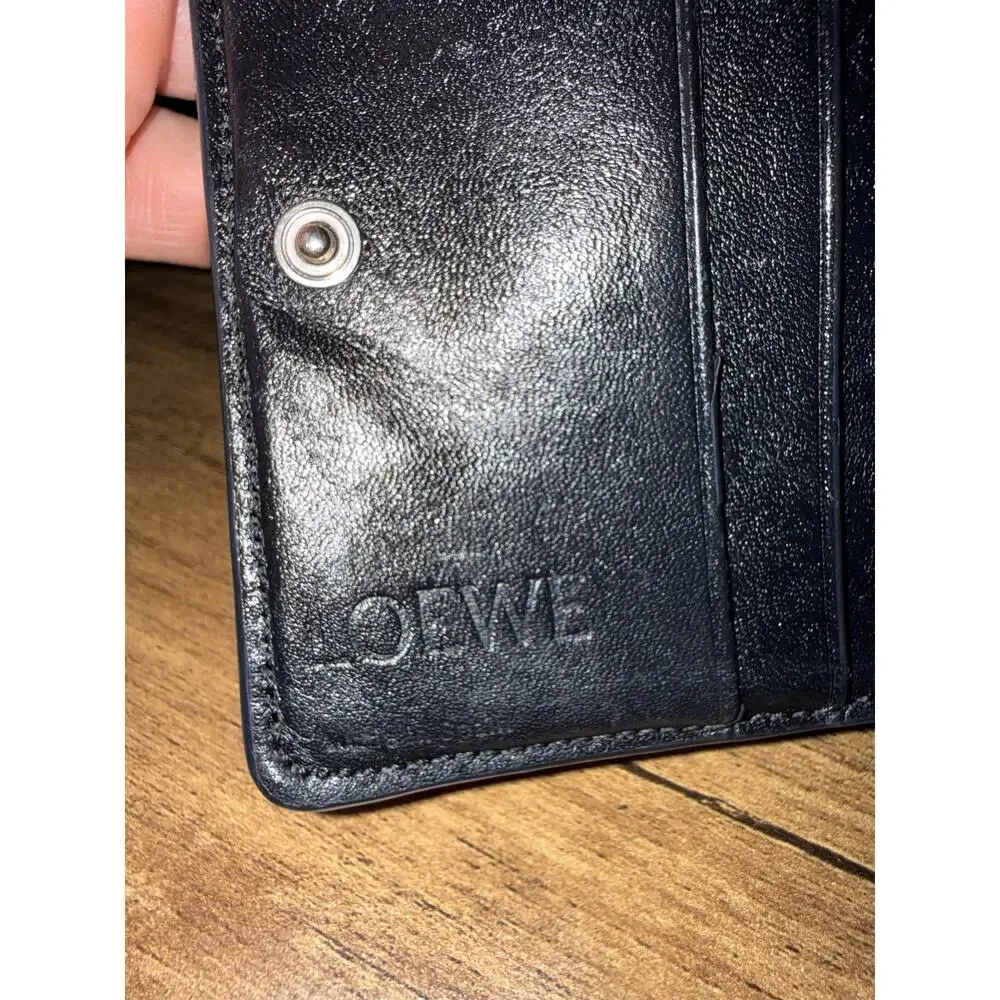 Loewe Blue Leather Owl Zip Wallet with coa